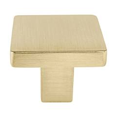Advantage Series Satin Champagne 1-1/8 Inch (29mm) Length, 15/16 Inch (24mm) Projection Square Cabinet Knob, Berenson Hardware