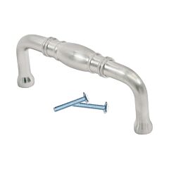 Banded Insert Style Metal Pull / Handle Satin Nickel 3" (76.2mm) Center To Center, Overall Length 3-3/8"