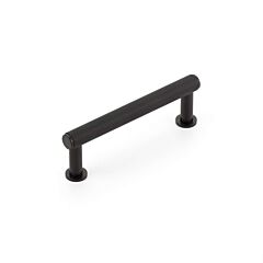 Pub House 3-1/2" (89mm) Center to Center, 4" (102mm) Length, Knurled, Matte Black Cabinet Pull / Handle