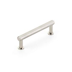 Pub House 3-1/2" (89mm) Center to Center, 4" (102mm) Length, Knurled, Polished Nickel Cabinet Pull / Handle