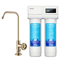 Kraus Urbix 2-Stage Under-Sink Filtration System with Urbix™ Single Handle Drinking Water Filter Faucet in Brushed Gold