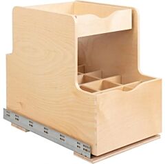 Hardware Resource 15" Width, Wood Double Drawer Bottle Rollout, UV Coated