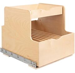 Hardware Resource 21" Width, Wood Double Drawer Cookware Rollout, White Birch