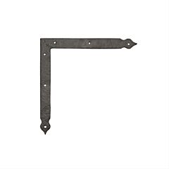 Traditional 7-25/32" (198mm) Overall Length Forged Iron Decorative Corner Bracket for Barn Door, Flat Black