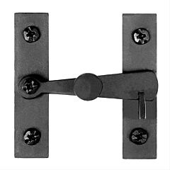 Rustic 2-5/8" (67mm) Overall Length Straight Tip Forged Iron Latch, Flat Black