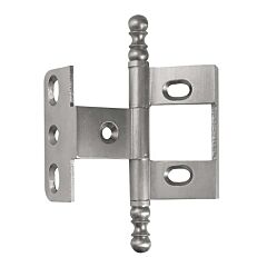 Traditional 3-5/8" (92mm) Height, Width 2-1/4" (57mm) Wrap Around Hinge in Brushed Nickel Finish