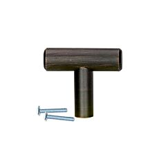 Rok Hardware Contemporary Metal T Knob Pull, Brushed Oil Rubbed Bronze, 1-9/16" Overall Length