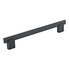 Bridge Style Solid Metal Pull / Handle, Black, 7-9/16" (192 mm) Hole Centers, 8-13/16" (224 mm) Overall Length - Rok Hardware Contemporary Euro (Handles)