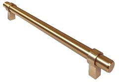 Euro Loop Style Solid Metal Pull / Handle Champagne Bronze 7-9/16" (192 mm) Hole Centers, 9-3/18" Overall Length