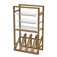 Rok Hardware Modern 30" (762mm) Individual Wine Cellar, 10-Bottle Capacity Modular Angled Glass Rack with Wall Support