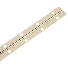 6 ft Steel Piano Hinge with Holes, Nickel Finish, 2" Width, Installs with #6 Screws