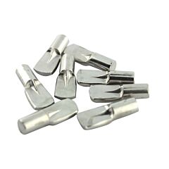 25 Pack Rok Hardware 5mm (13/64 inch) Diameter Heavy Duty Divided Shelf  Pins with Stop, Dual Sided Cabinet Shelf Pegs, Book Shelf Pegs, Duplo Metal