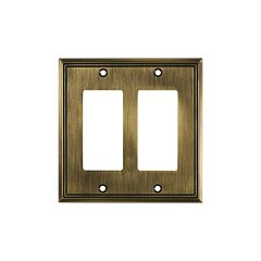 Rok Hardware Contemporary Decora / Rocker / GFCI Switch Plate, 2 Gang, Antique Gold (Switch Plates)