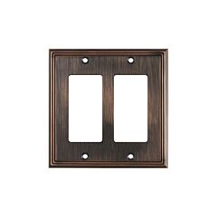 Rok Hardware Contemporary Decora / Rocker / GFCI Switch Plate, 2 Gang, Brushed Oil-Rubbed Bronze (Switch Plates)