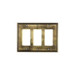 Rok Hardware Contemporary Decora / Rocker / GFCI Switch Plate, 3 Gang, Antique English (Switch Plates)