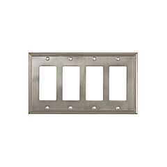 Rok Hardware Contemporary Decora / Rocker / GFCI Switch Plate, 4 Gang, Brushed Nickel (Switch Plates)Rok Hardware Contemporary Decora / Rocker / GFCI Switch Plate, 4 Gang, Brushed Nickel (Switch Plates)