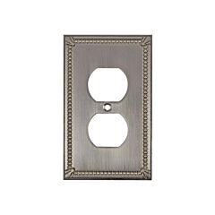 Rok Hardware Wall Plate Traditional Decorative Double Receptacle Outlet Brushed Nickel (Switch Plates)