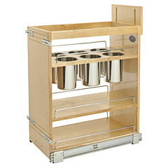 Rev-A-Shelf 11-3/4" 3-Base Cabinet Pullout with Utensil Bin/Soft-Close, Semi-gloss