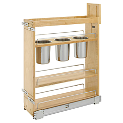 Rev-A-Shelf 7-1/8" 3-Shelf Base Cabinet Pullout with Utensil Bin/Soft-Close, Semi-gloss