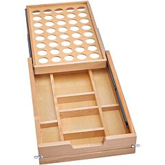 Tiered KCUP Drawer Organizer Soft Close, 15 X 21-3/4 to 23-3/4 X 4-5/16 Inches