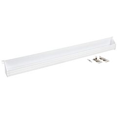36 in. White Polymer Slim Series Tip Out Sink Front Tray with Hinges and End Cap
