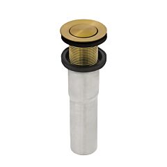 Ruvati Push Pop-up Drain for Bathroom Sinks without Overflow in Satin Brass Matte Gold