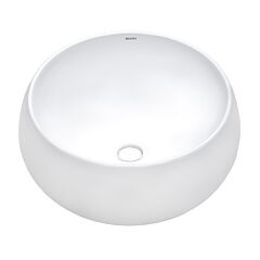 Ruvati 16 inch Bathroom Vessel Sink Round White Above Counter Circular Porcelain Ceramic