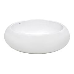 Ruvati 18 inch Round Bathroom Vessel Sink White Above Vanity Counter Circular Porcelain Ceramic