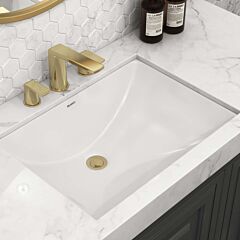 Ruvati 18 x 13 inch Undermount Bathroom Sink White Rectangular Porcelain Ceramic with Overflow