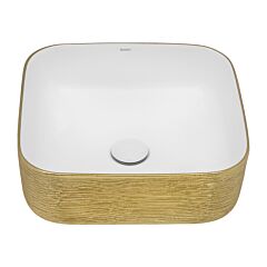 Ruvati 15 x 15 inch Bathroom Vessel Sink Gold Decorative Art Above Vanity Counter White Ceramic