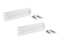 14'' White Polymer LD Deluxe Tip-Out Trays With Hinges