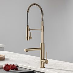 Kraus Artec Pro Commercial Style Pre-Rinse Kitchen Faucet in Spot Free Antique Champagne Bronze