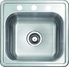 Scorpion 304 Stainless Steel 25" x 22" Single Bowl Drop In Kitchen 20 Gauge Sink