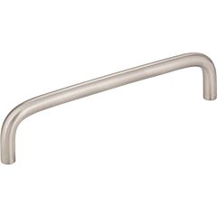 Torino Style 5-1/32 Inch (128mm) Center to Center, Overall Length 5-3/8 Inch Satin Nickel Cabinet Pull/Handle