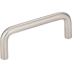 Torino Style 3 Inch (76mm) Center to Center, Overall Length 3-3/8 Inch Satin Nickel Cabinet Pull/Handle