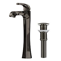 Kraus Esta Single Handle Vessel Bathroom Faucet with Pop-Up Drain in Gunmetal