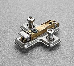 Salice Domi Clip-On Cam 3mm Adjustable Wing Mounting Plate Screw-on with Pre-mounted Euro Screw, Nickel Plated
