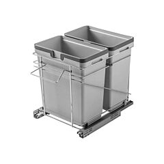 Salice Kitchen 15" Waste Recycle 32 Quart Double Bin Trash Pull Out Organizer