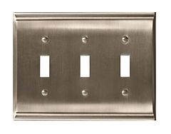 Candler 3 Toggle Satin Nickel Wall Plate