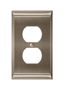 Candler 1 Receptacle Satin Nickel Wall Plate