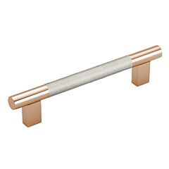 Tanner's Craft L535 4" (102mm) Hole Centers, 5-1/2" Length,Through-bolt Mount, Shagreen White Leather, Satin Bronze Cabinet Pull / Handle
