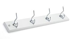 Rok Utility Hook Rack 2-15/16" (75mm) in Chrome and White, ROKH77375CHWH