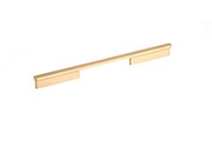 Contemporary Metal Pull 12-5/8" (320mm) Center to Center, Overall Length 13-3/8" (340mm) Brushed Gold Cabinet Pull/ Handle