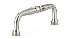 Classic Middle Bead Style, 3-1/2" Inch Center to Center, Overall Length 3-27/32" Brushed Nickel Cabinet Hardware Pull / Handle