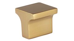 Contemporary Style Square Metal Knob, 31/32" (25mm) Overall Length in Aurum Brushed Gold Finish