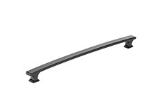 Transitional Metal Pull 12-5/8" (320mm) Center to Center, Overall Length 14-1/16" (357mm) Flat Black Pull/ Handle