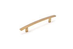 Transitional Flat Bar Style 5-1/16" (128mm) Center to Center, Overall Length 7-25/32" (198mm) Aurum Brushed Gold Cabinet Hardware Pull/ Handle