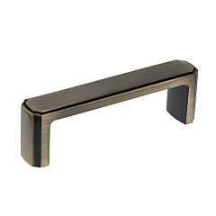 Transitional Metal Pull 3" (76mm) Center to Center, Overall Length 3-13/32" (86mm) Rustic Brass Cabinet Pull/Handle