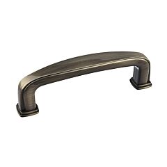 Transitional Metal Pull 3" (76mm) Center to Center, Overall Length 3-1/2" (89mm) Rustic Brass Cabinet Pull/Handle