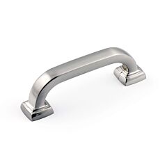 Transitional Metal Pull 3" (76mm) Center to Center, Overall Length 3-3/4" (96mm) Brushed Nickel Cabinet Pull/Handle